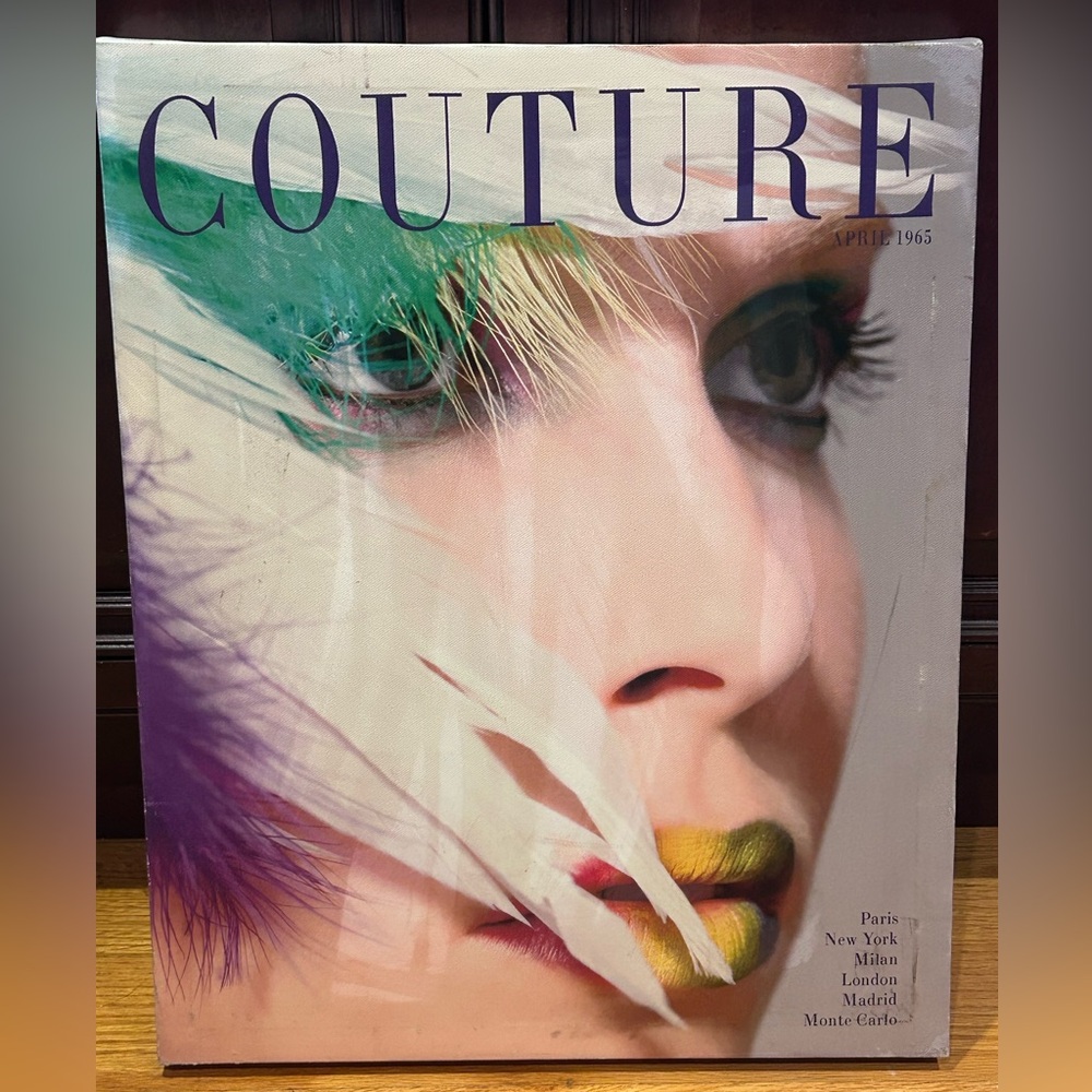 COUTURE Vintage Magazine Canvas Wrap Cover 1965